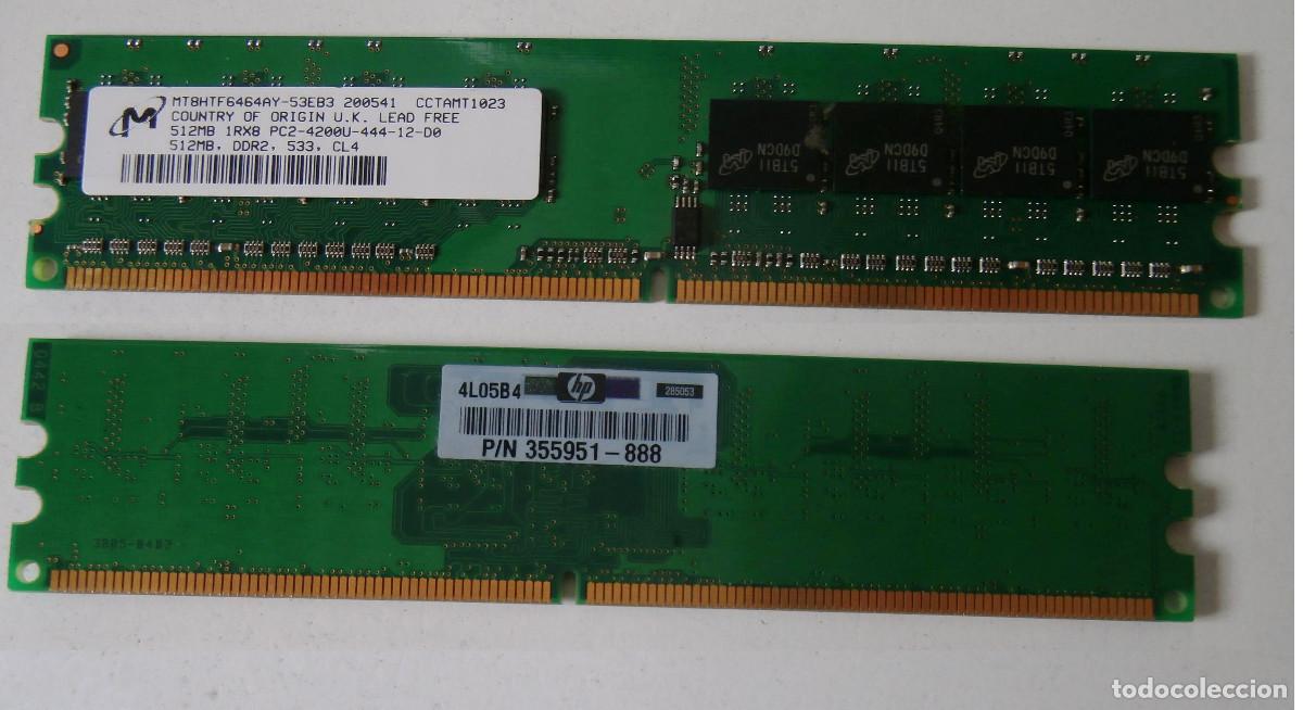 Segunda mano: M&Oacute;DULOS DE MEMORIA RAM 512 MB, DDR2, PARA PC - Foto 3