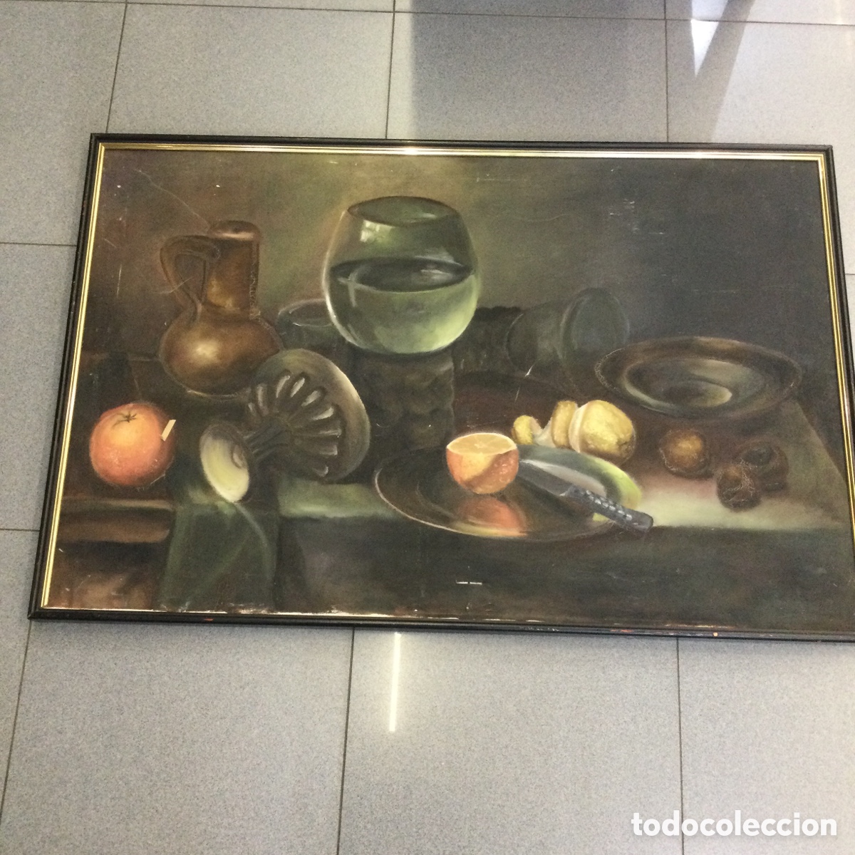 Segunda mano: Cuadro al &oacute;leo bodeg&oacute;n tama&ntilde;o 102 &times; 67 lote n&uacute;mero 35 - Foto 1