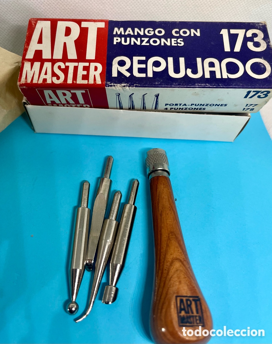 Segunda mano: CAJA ART M&Aacute;STER CON MANGO Y 4 PUNZONES REPUJAR - Foto 4