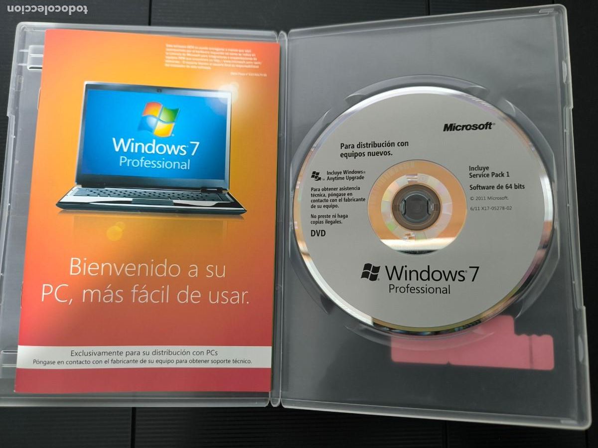 Segunda mano: DVD WINDOWS 7 PROFESSIONAL 64 BTS - Foto 2