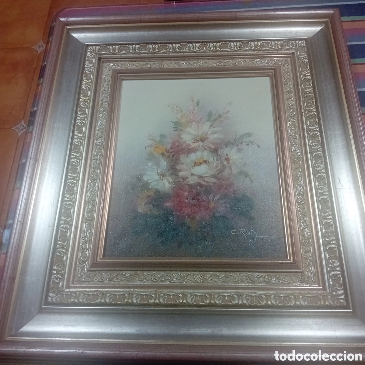 Segunda mano: Precioso oleo de flores de C.Roig - Foto 2