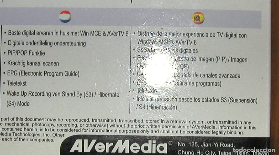 Segunda mano: AverTV Digi Volar EX Permite la recepci&oacute;n y grabaci&oacute;n en PC de TV - Foto 6