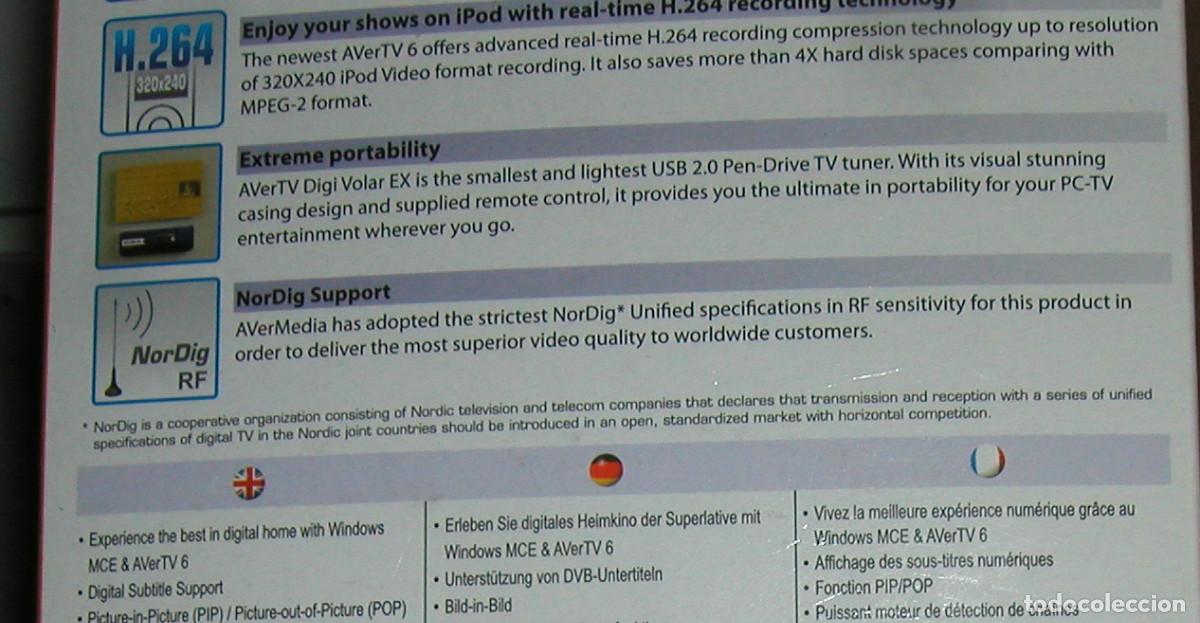 Segunda mano: AverTV Digi Volar EX Permite la recepci&oacute;n y grabaci&oacute;n en PC de TV - Foto 7