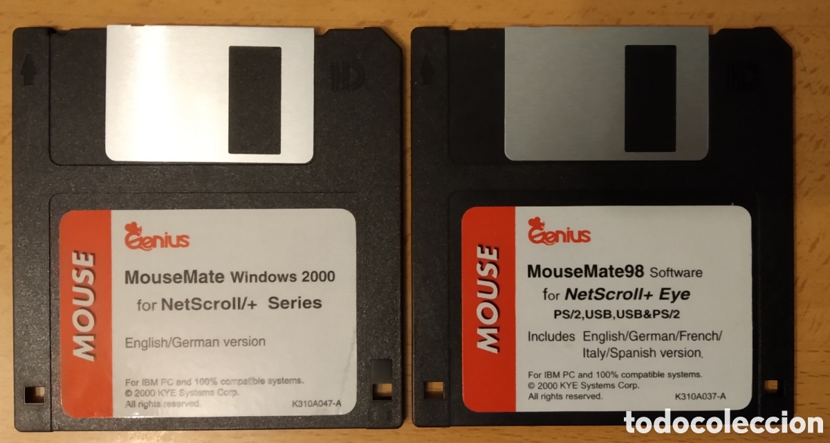 Segunda mano: 2 DISQUETES GENIUS MOUSEMATE98 - 2000 NETSCROLL + EYE - Foto 1