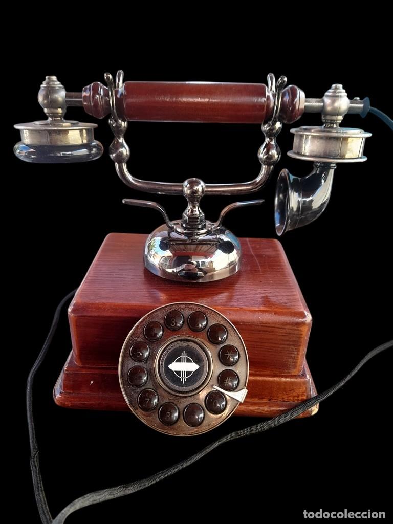 Segunda mano: Tel&eacute;fono de madera Imitaci&oacute;n Modelo Antiguo. - Foto 4