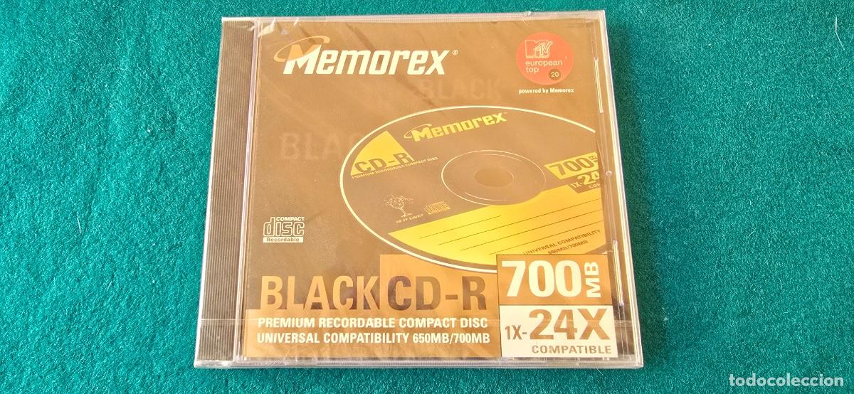 Segunda mano: CD-R MEMOREX BLACK 700 MB - 24X (PRECINTADO) - Foto 1