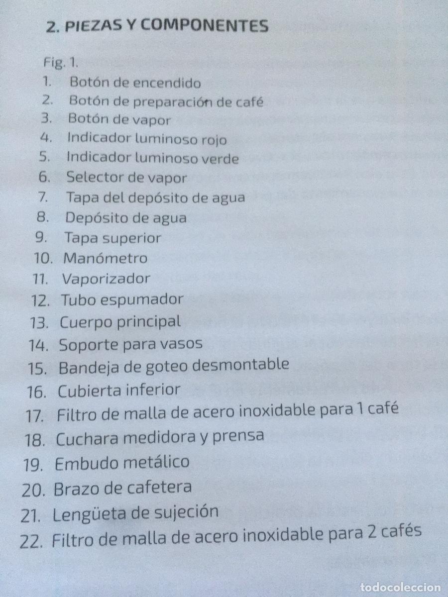 Segunda mano: CAFETERA CUMBIA -Power Espresso 20 Professionale -CEOTEC - Foto 4