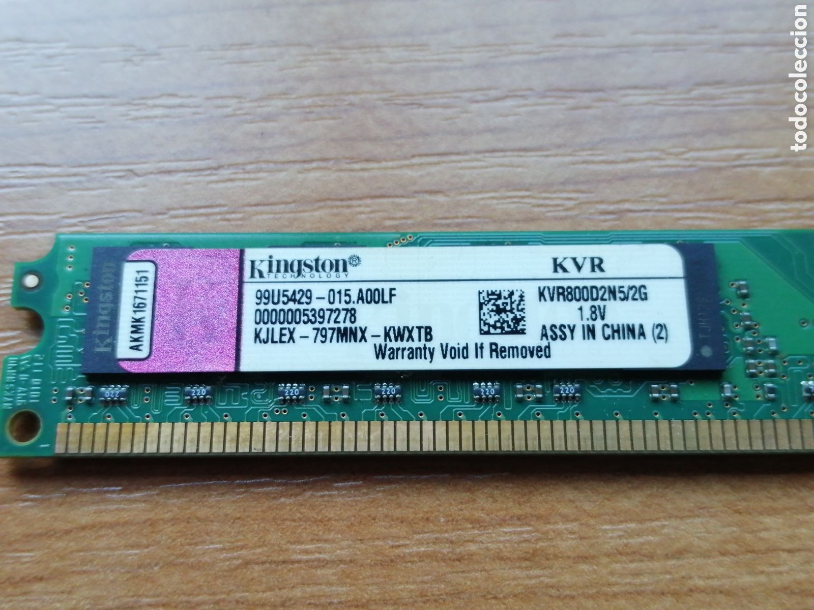 Segunda mano: M&oacute;dulo de memoria Ram Kingston KVR KVR800D2N5/2GB. Memory RAM. DIMM DDR2&nbsp; - Foto 2