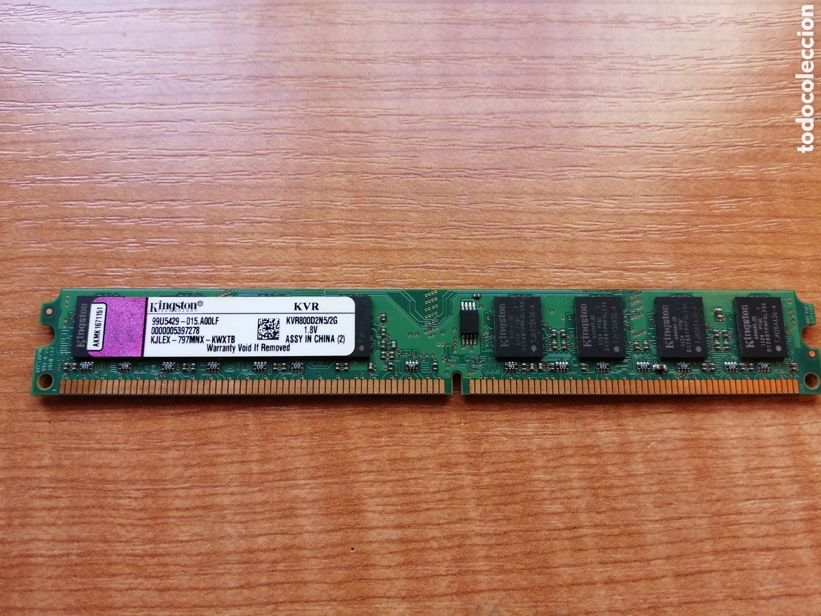 Segunda mano: M&oacute;dulo de memoria Ram Kingston KVR KVR800D2N5/2GB. Memory RAM. DIMM DDR2&nbsp; - Foto 1