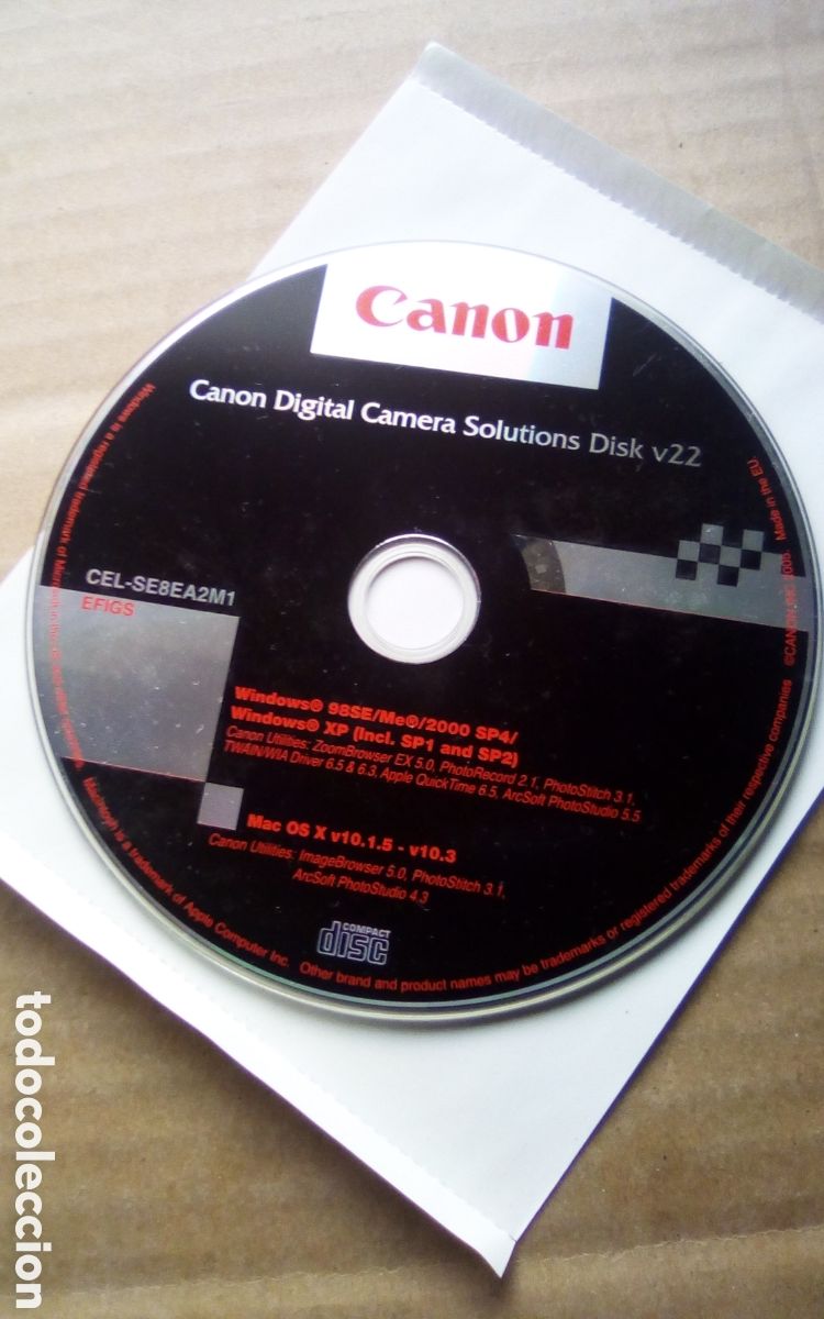 Segunda mano: CD Canon Digital Camera Solutions Disk V. 22. Utilidades. S&oacute;lo el CD, sin estuche. - Foto 1