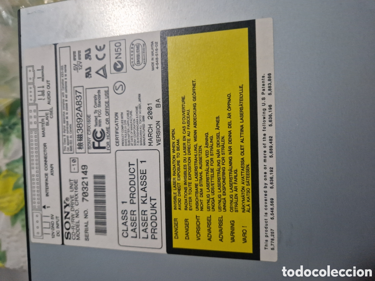 Segunda mano: Cd rom compact disc Sony crx 160E Creative 52X mx disquetera lector cd - Foto 3