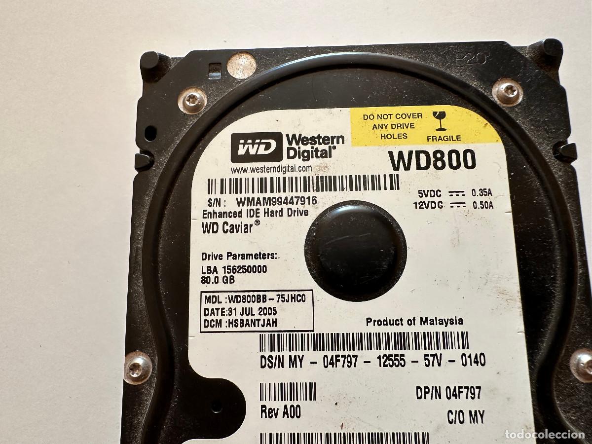 Segunda mano: DISCO DURO DE 3/5 WESTERN DIGITAL DE 80G - Foto 2