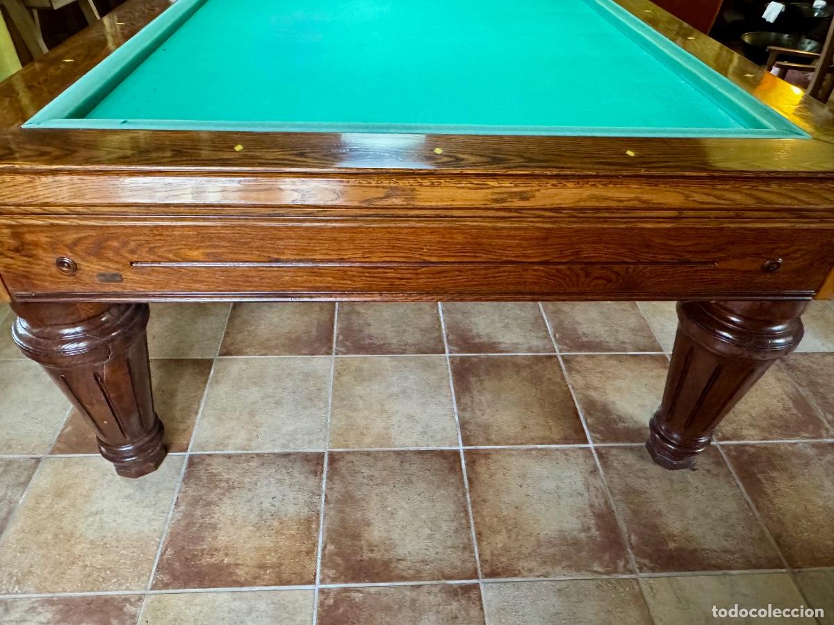 Segunda mano: Gran mesa de billar franc&eacute;s en roble con incrustaciones - Foto 11