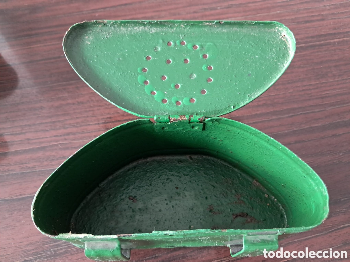 Segunda mano: 4 cajas de cebo para pesca, de lat&oacute;n, vintage - Foto 1