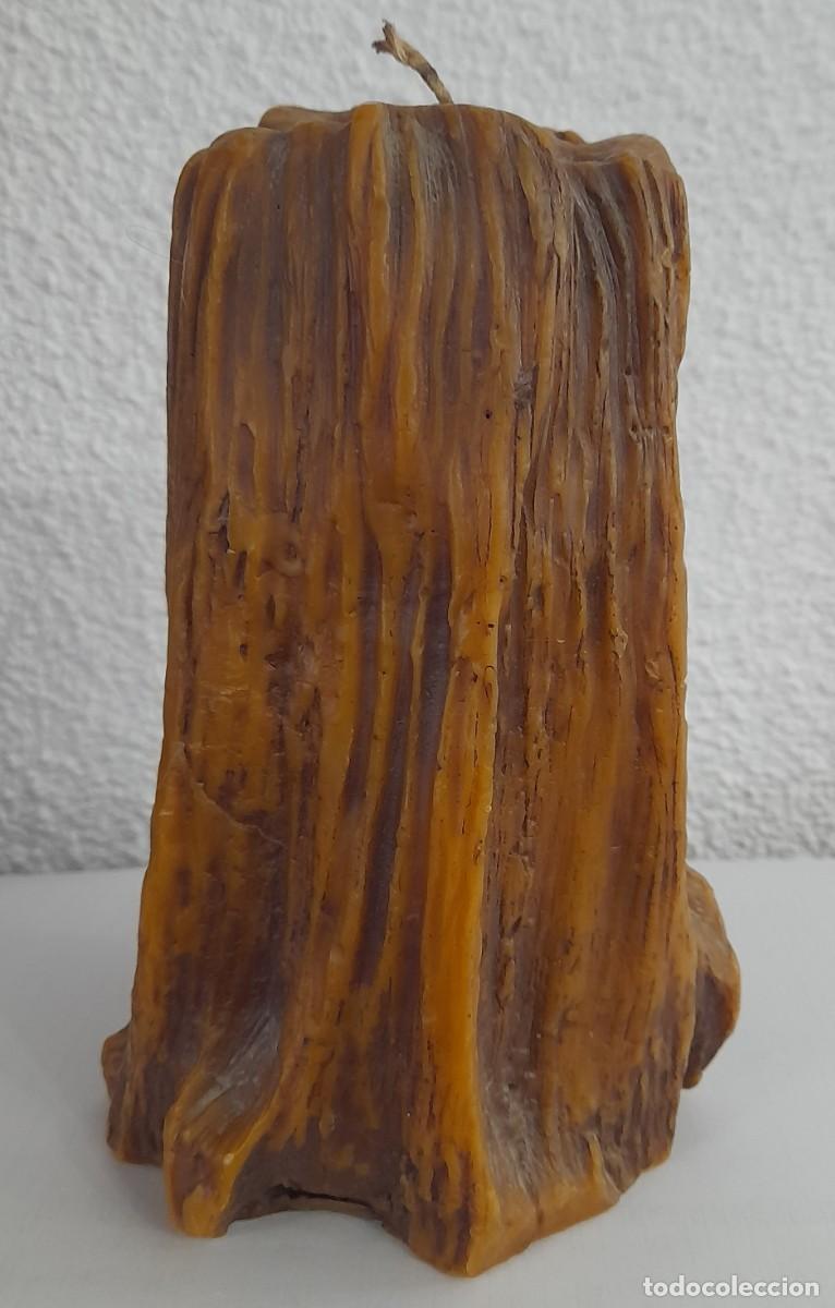 Segunda mano: VELA RUSTICA DECORATIVA TALLADA CON FORMA DE CABEZA EN ARBOL - Foto 4