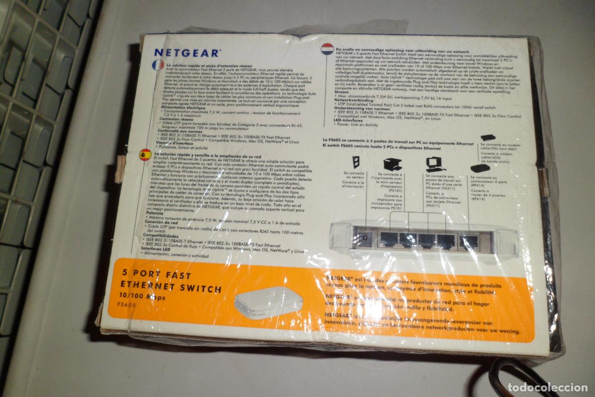 Segunda mano: Switch de 5 puertos Fast Ethernet Netgear. Nuevo. - Foto 3