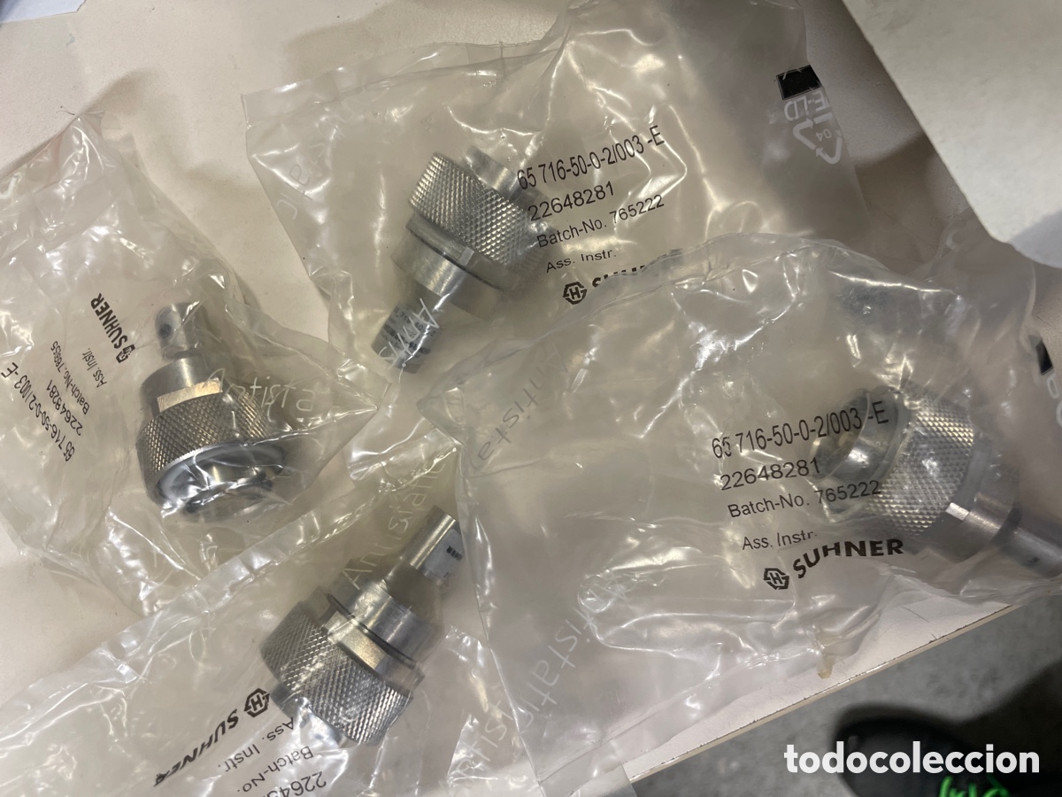 Segunda mano: Lote de 4 Terminales conectores Suhner RF macho coaxial - Foto 1