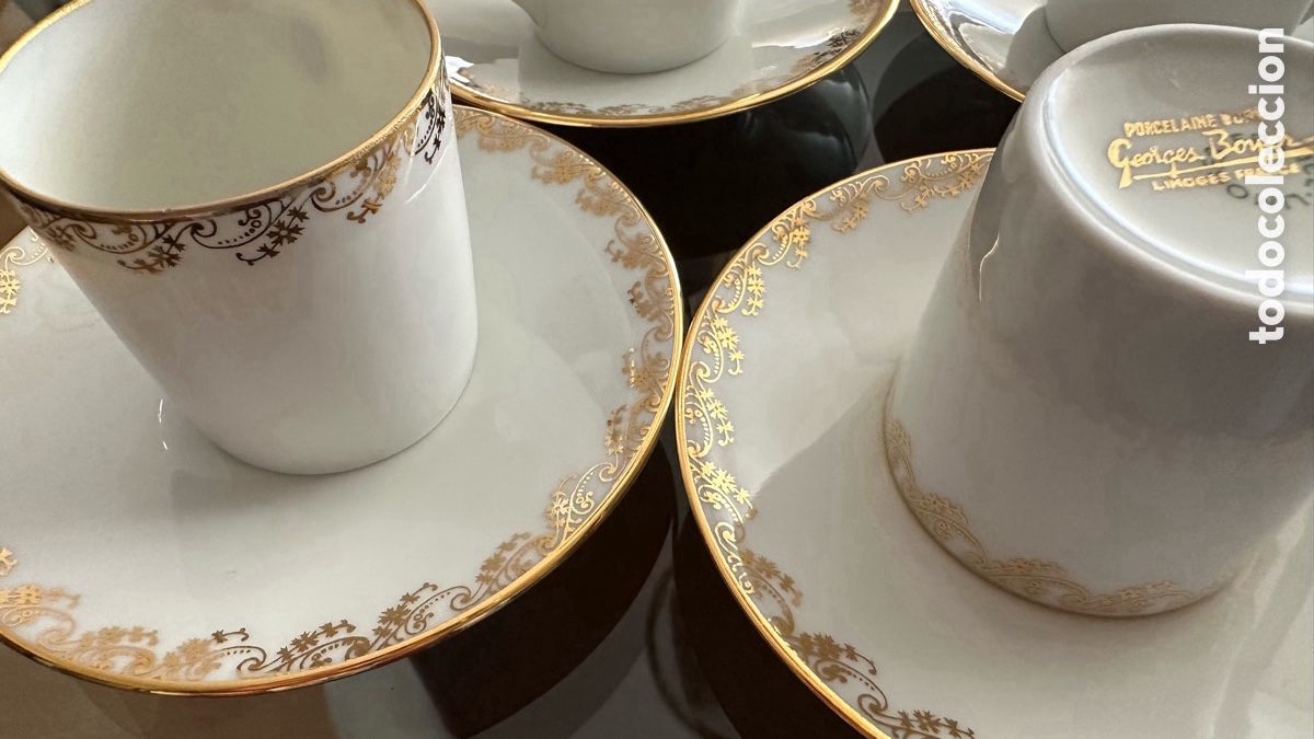 Segunda mano: Conjunto de platos y tazas caf&eacute; de Limoges - Foto 3