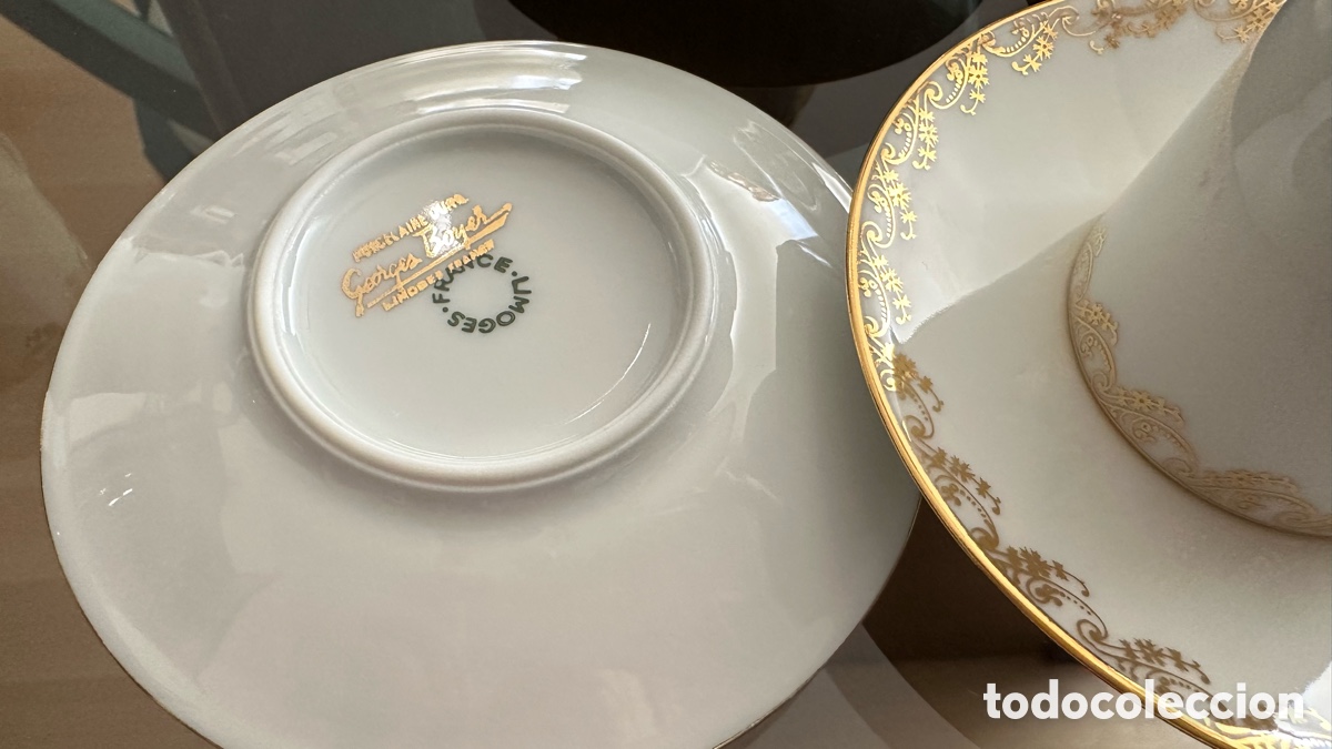 Segunda mano: Conjunto de platos y tazas caf&eacute; de Limoges - Foto 5