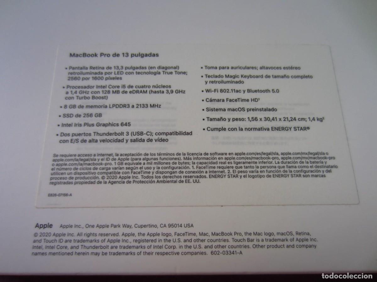 Segunda mano: CAJA VACIA MacBook Pro 13 inch Model A2289 Plata (Silver) - Foto 6