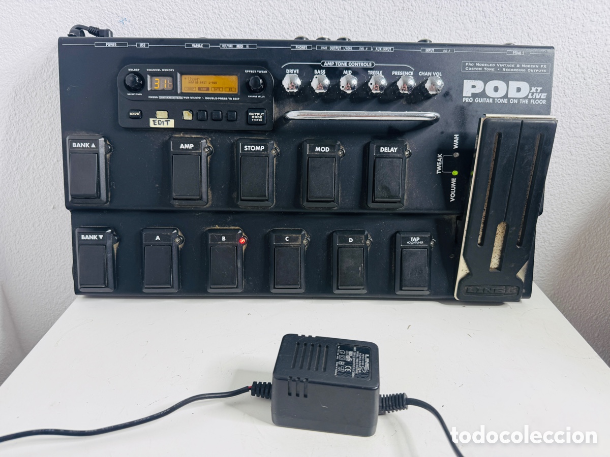 Segunda mano: LINE6 POD XT LIVE w/Adapter Guitar Multi Effects Pedal Board Working Tested - Foto 5