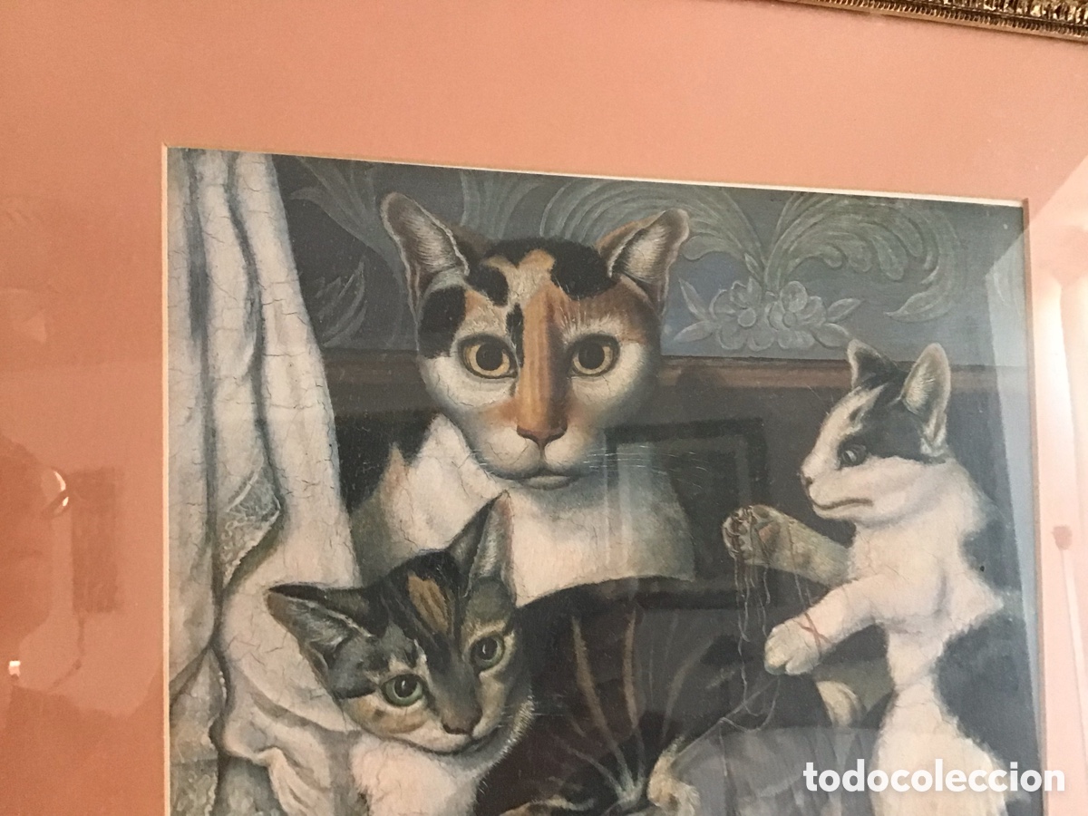 Segunda mano: Cuadro bodeg&oacute;n gatos - Foto 2