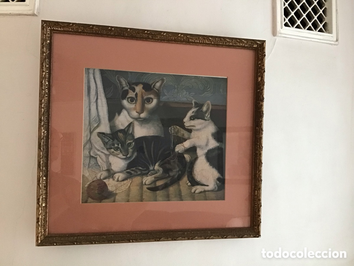 Segunda mano: Cuadro bodeg&oacute;n gatos - Foto 1