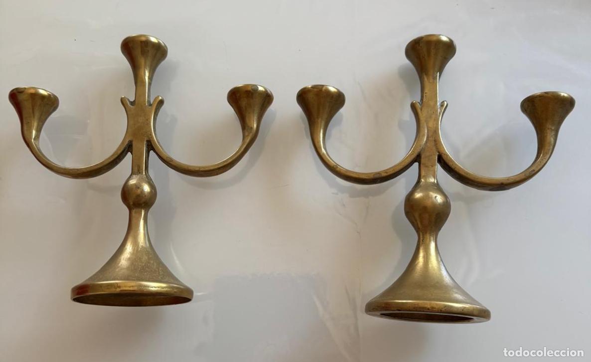 Segunda mano: Candelabros de laton alto 19 cm - Foto 1
