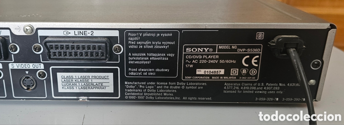 Segunda mano: SONY CD/DVD PLAYER DVP-S536D DOBLY DTS VIRTUAL 3D SURROUND +++ - Foto 11