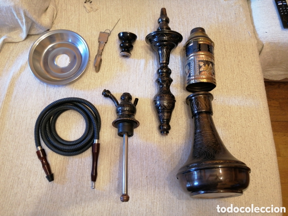 Segunda mano: Cachimba egipcia grabada de metal - Foto 2