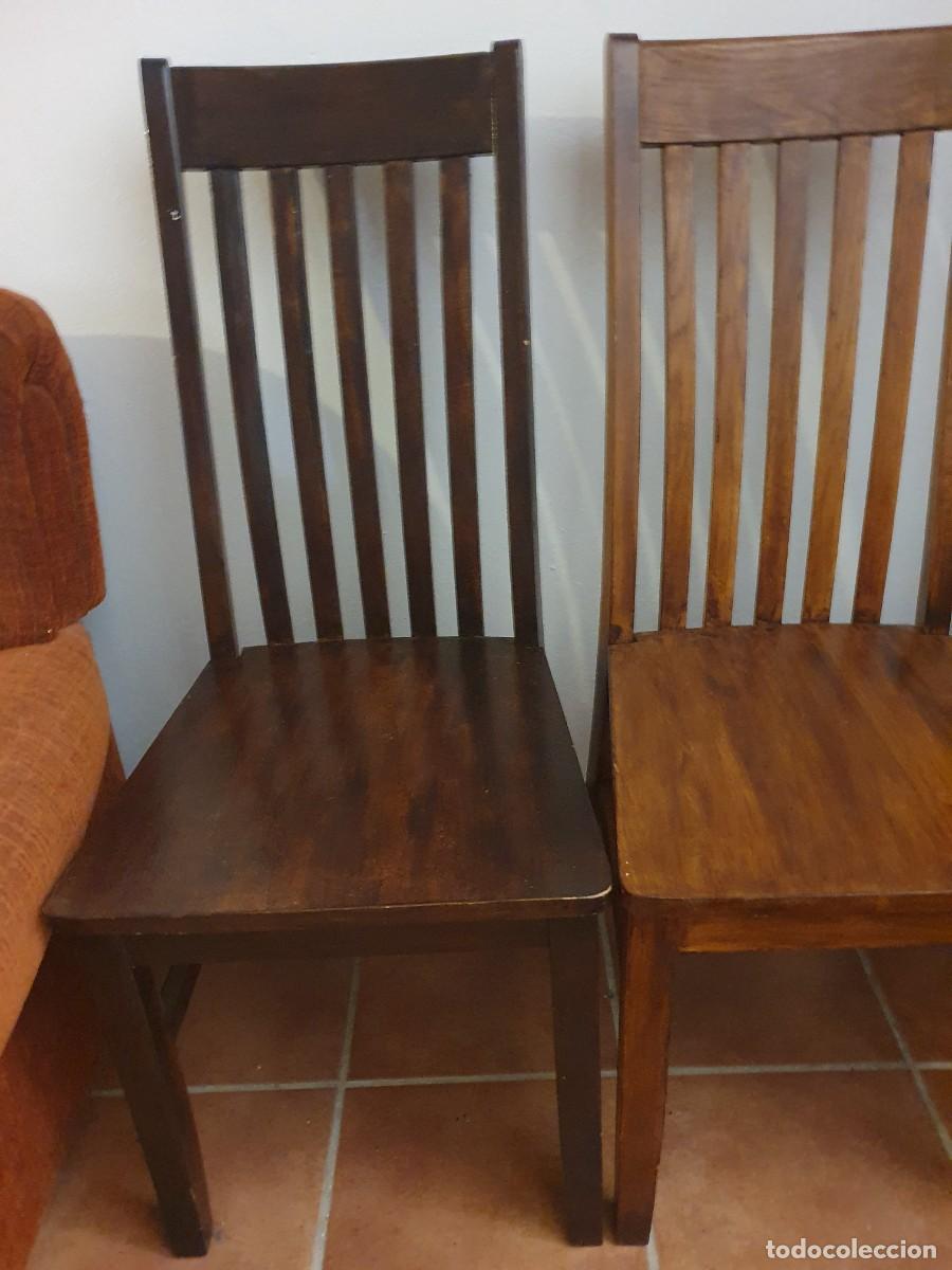 Segunda mano: Conjunto de 4 sillas de madera macizas - Foto 3