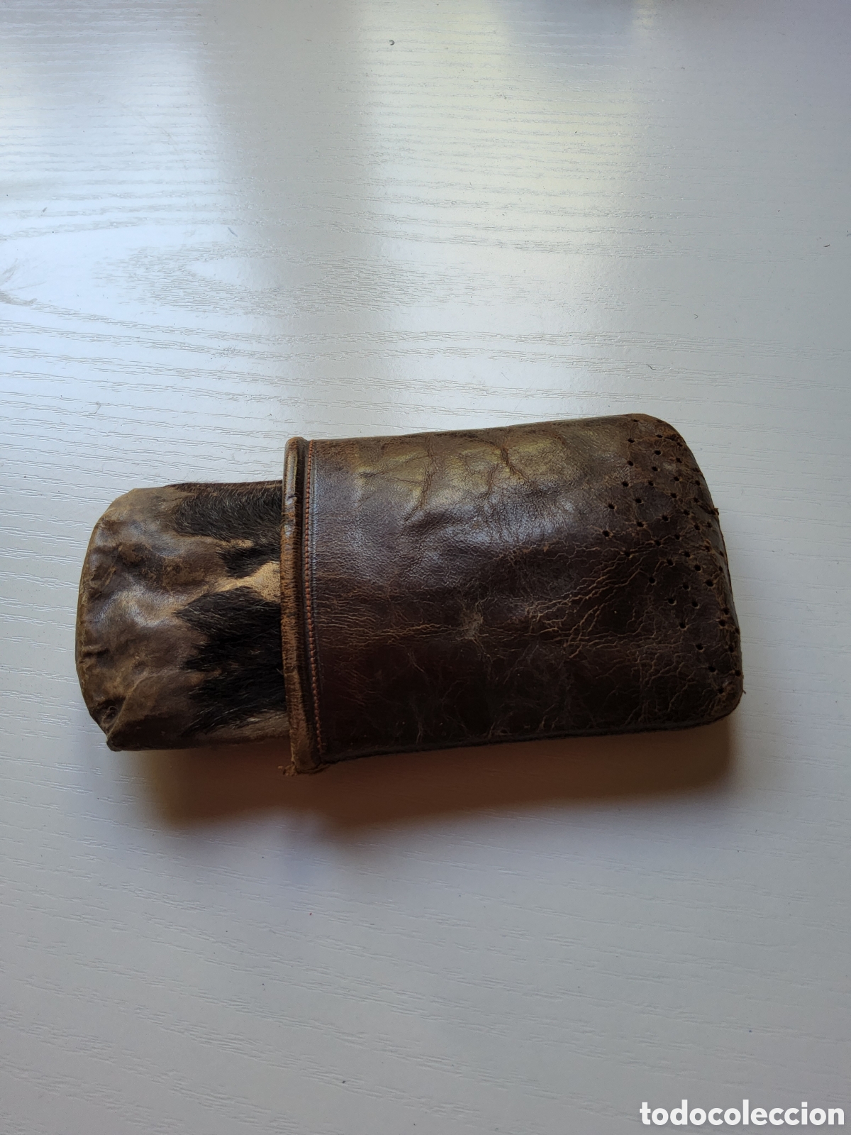 Segunda mano: Petaca para tabaco antigua de piel - Foto 5
