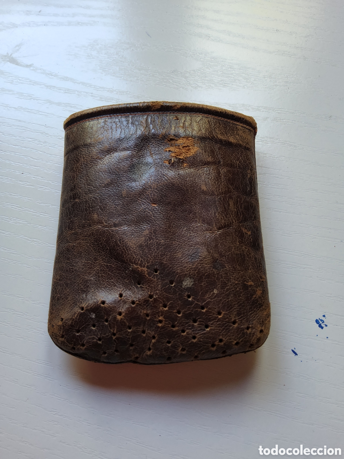 Segunda mano: Petaca para tabaco antigua de piel - Foto 1