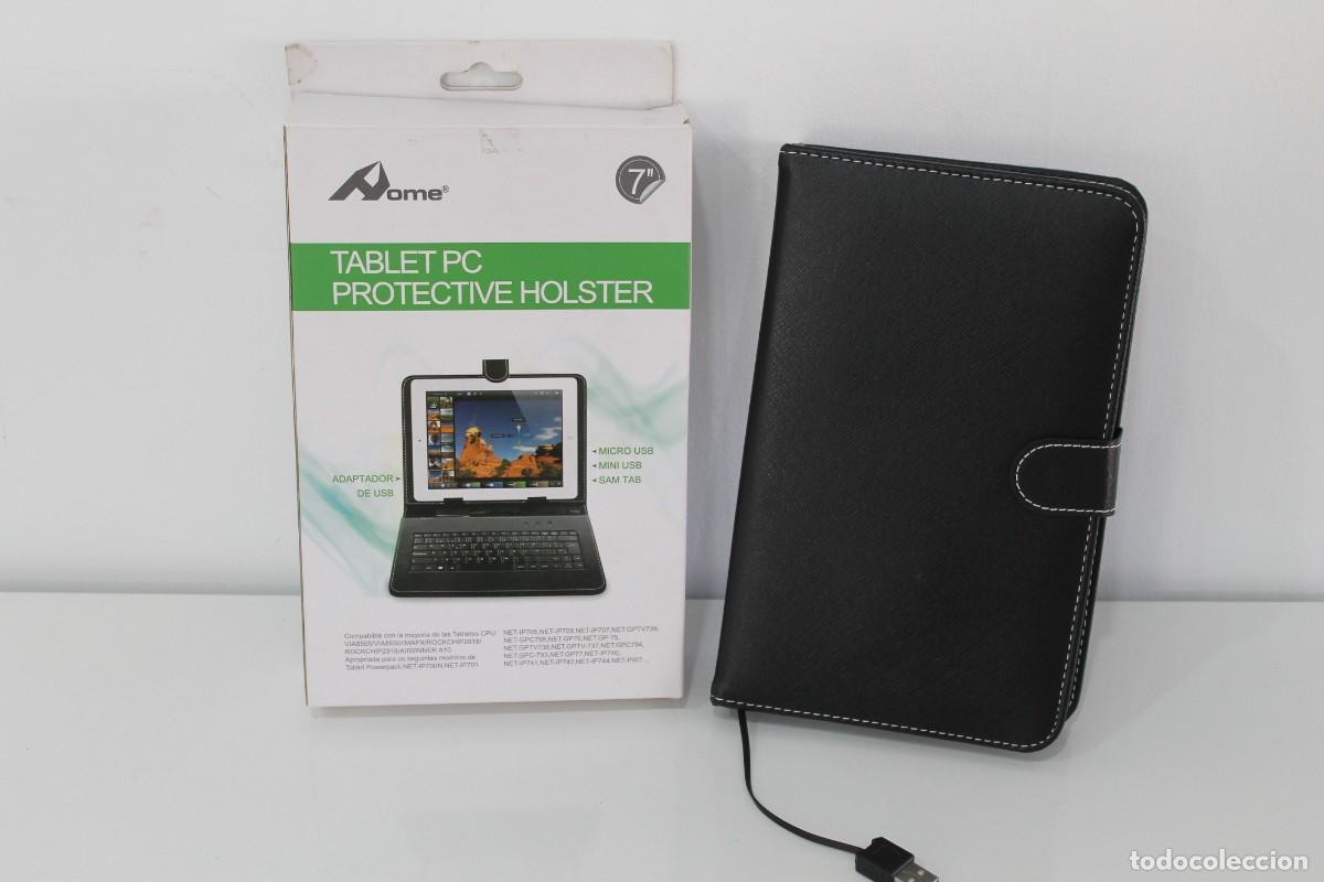 Segunda mano: ESTUCHE PROTECTOR DE CUERO PARA MINI TABLETAS CON TECLADO - Foto 1