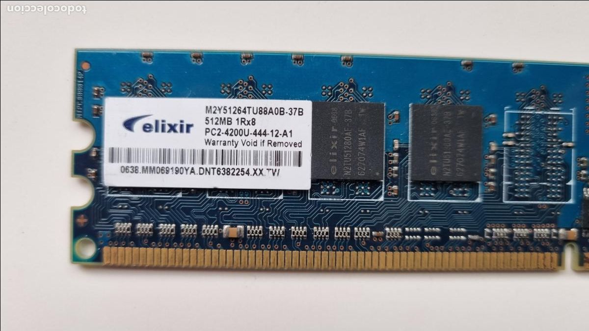 Segunda mano: M&oacute;dulo de memoria de 512MB de RAM Elixir M2Y51264TU88A0B-37B 512MB 1Rx8 - Foto 2