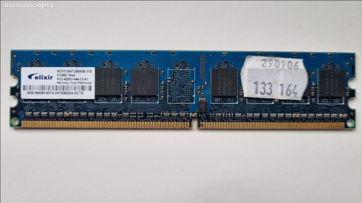Segunda mano: M&oacute;dulo de memoria de 512MB de RAM Elixir M2Y51264TU88A0B-37B 512MB 1Rx8 - Foto 1
