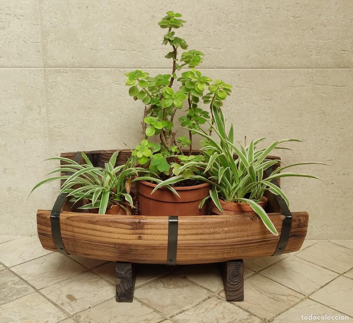 Segunda mano: JARDINERA BARRIL / TONEL DE MADERA DE ESTILO ANTIGUO - Foto 1