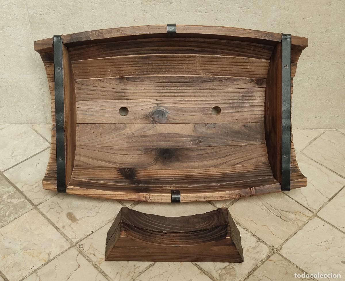 Segunda mano: JARDINERA BARRIL / TONEL DE MADERA DE ESTILO ANTIGUO - Foto 2
