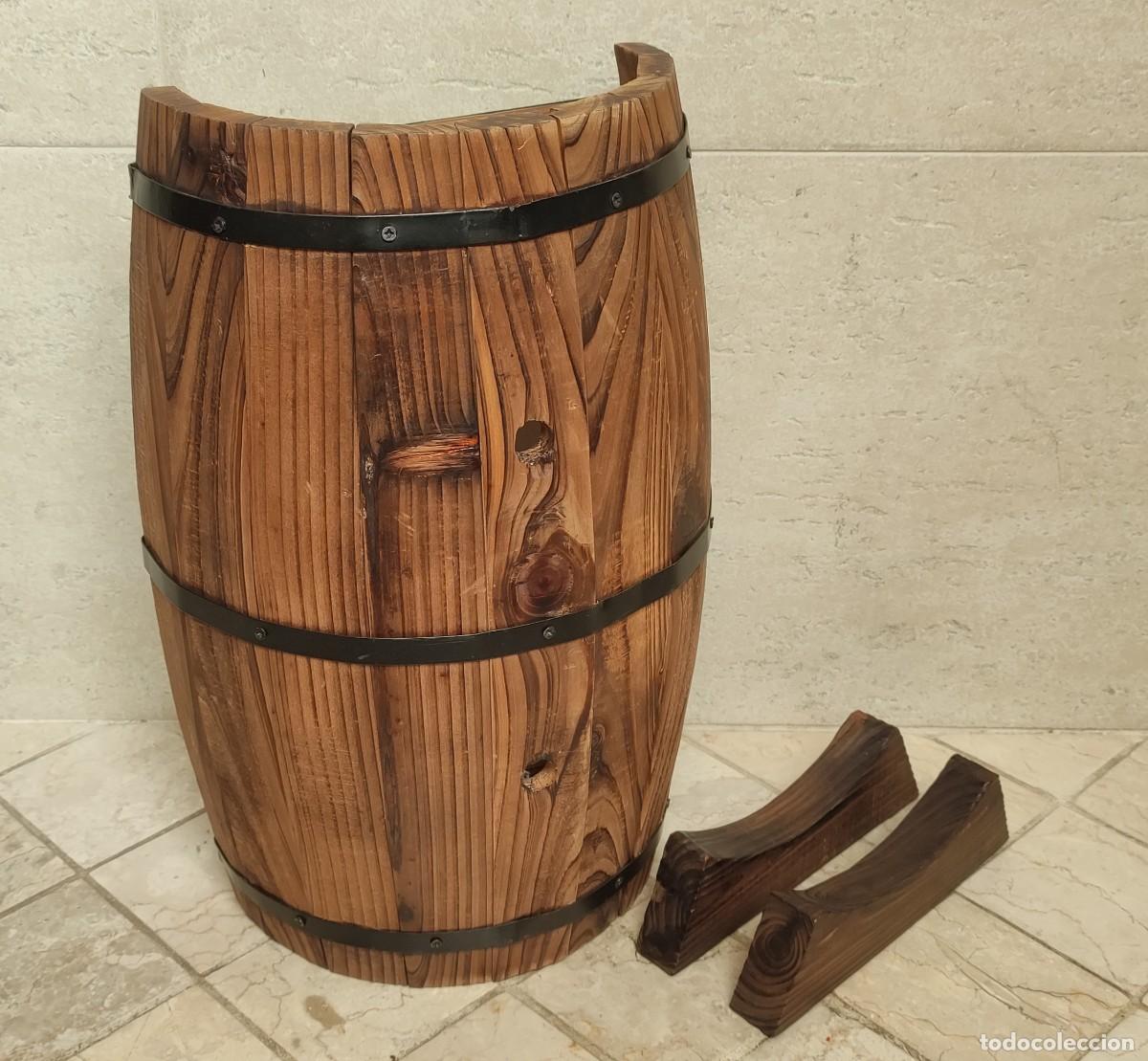 Segunda mano: JARDINERA BARRIL / TONEL DE MADERA DE ESTILO ANTIGUO - Foto 5