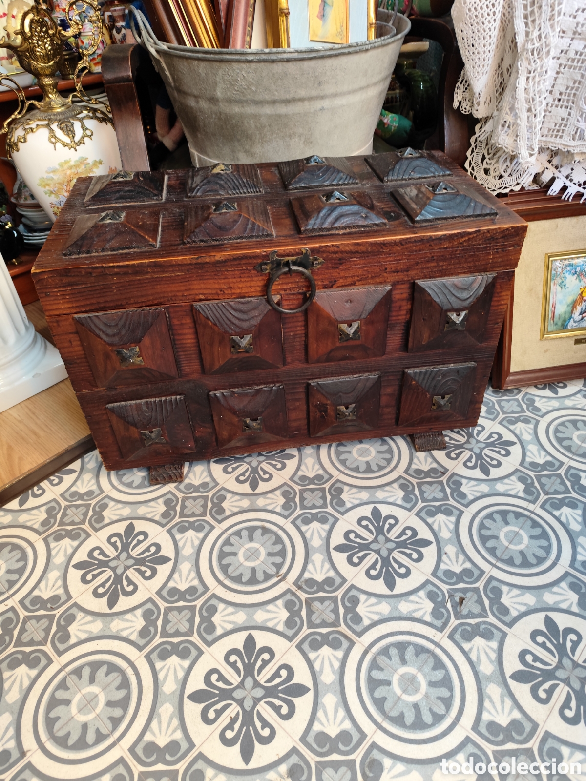 Segunda mano: BAUL DE MADERA MACIZA ESTILO CASTELLANO - Foto 1