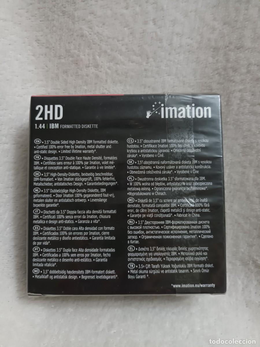 Segunda mano: IMATION CAJA PRECINTADA 10 DISKETTES / DISQUETES 2HD. 1.44 MB. IBM FORMATTED - Foto 3