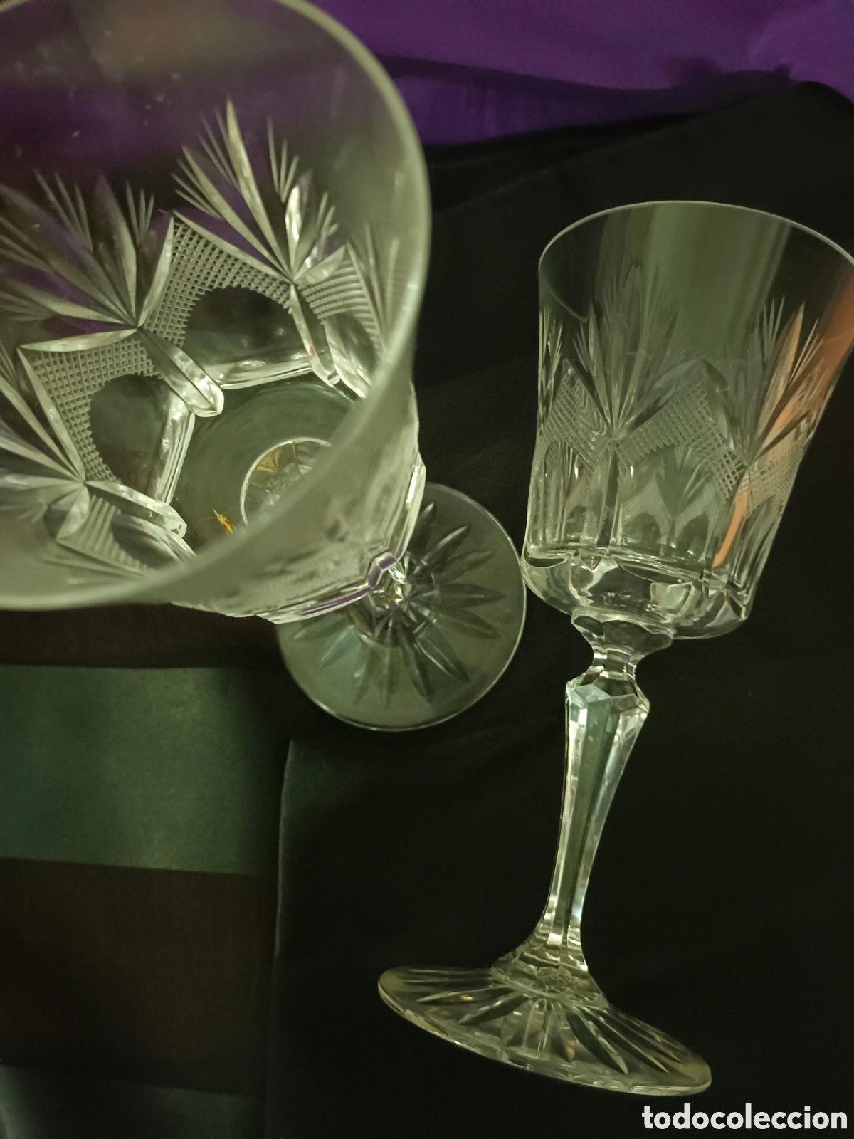 Segunda mano: Copas de vino de cristal tallado - Foto 2