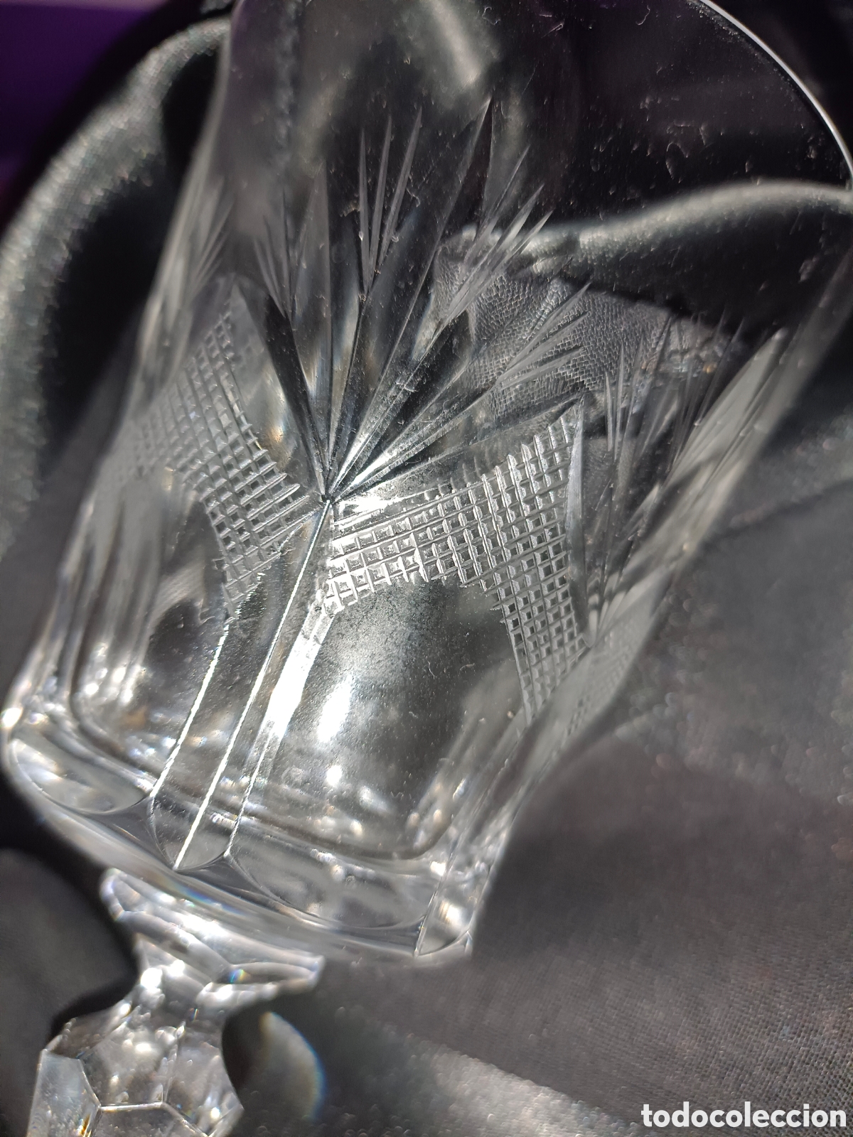 Segunda mano: Copas de vino de cristal tallado - Foto 6