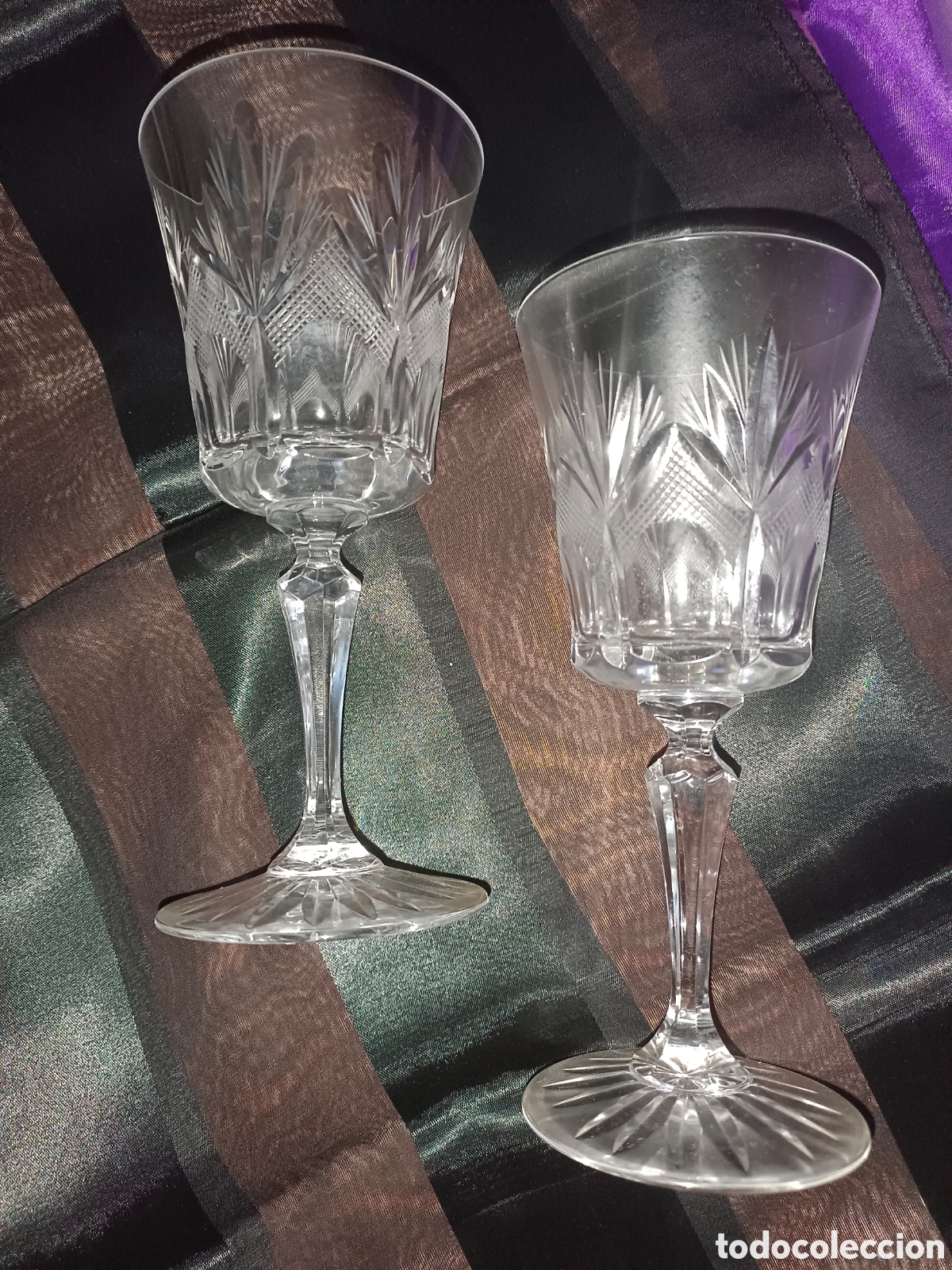 Segunda mano: Copas de vino de cristal tallado - Foto 4
