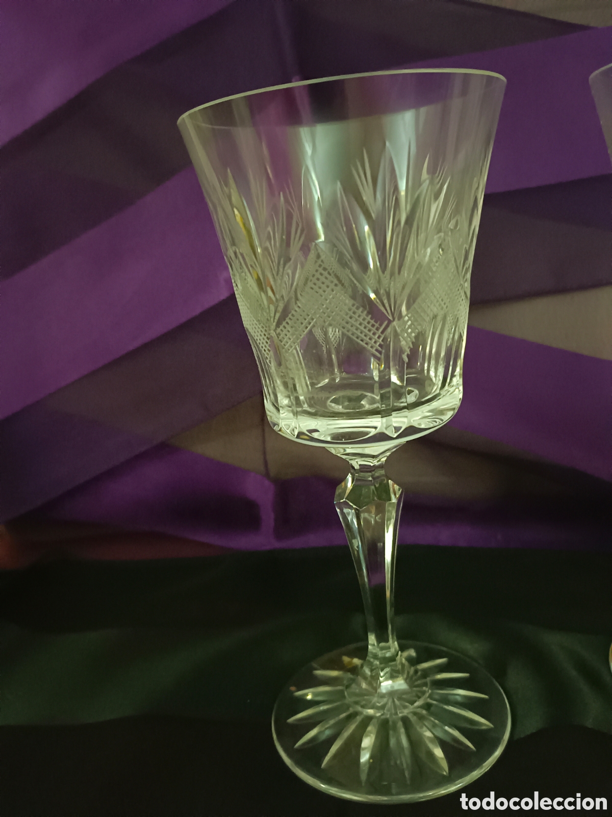 Segunda mano: Copas de vino de cristal tallado - Foto 3