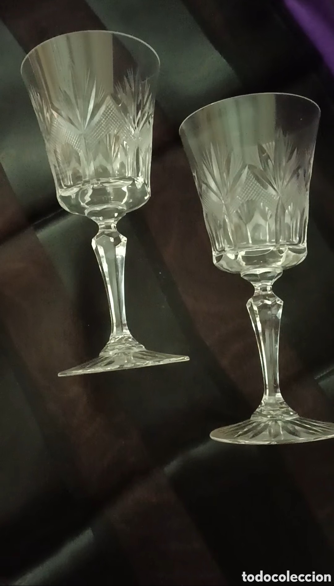 Segunda mano: Copas de vino de cristal tallado - Foto 1