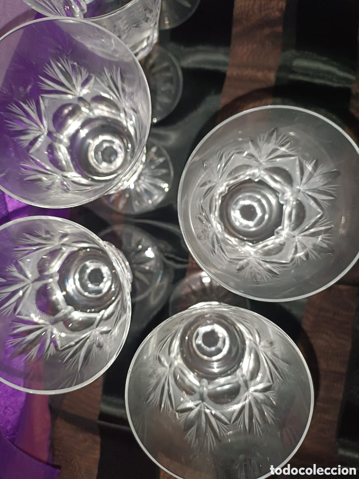 Segunda mano: Copas de cristal tallado para vino - Foto 4