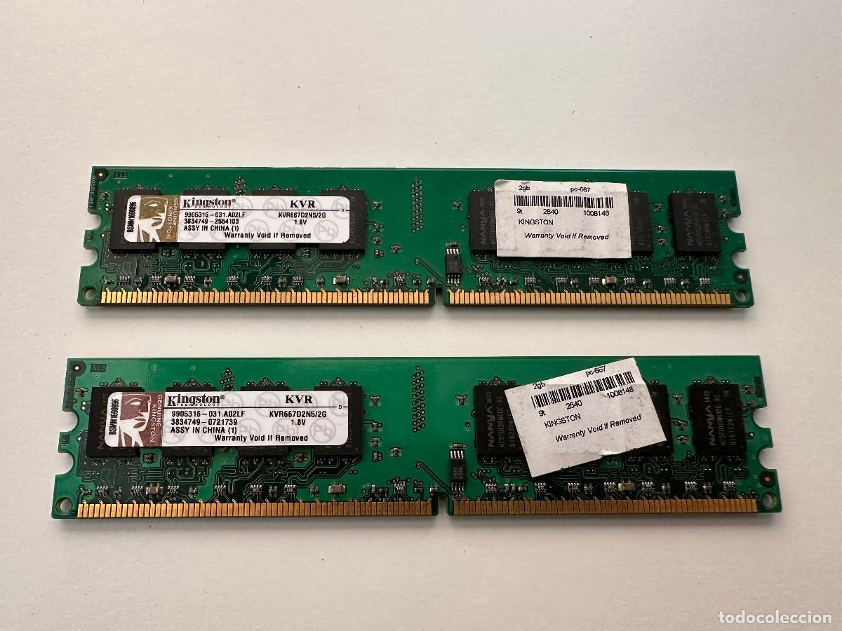 Segunda mano: 2 MODULOS DE MEMORIA KINGSTON DE 2G CADA UNO - Foto 1