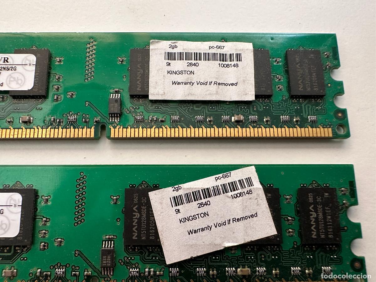 Segunda mano: 2 MODULOS DE MEMORIA KINGSTON DE 2G CADA UNO - Foto 4