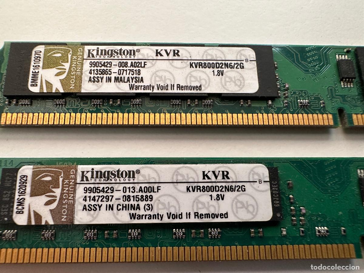 Segunda mano: 2 MODULOS DE MEMORIA KINGSTON DE 2G CADA UNO - Foto 2